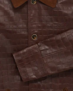 La Veste Cuir Croco