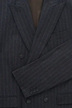 La Veste De Costume Croisée Rayée