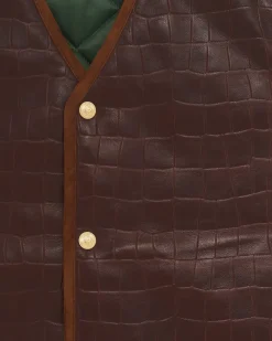 Le Gilet Cuir Croco