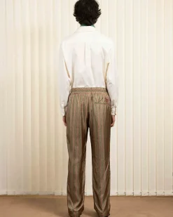 Le Pantalon Rayure Fleuries